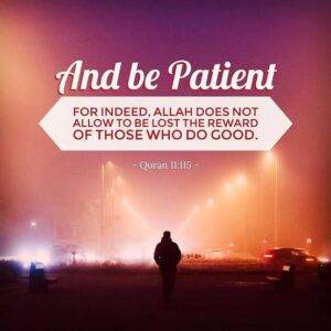 “And be patient, for indeed, Allah does not allow to be lost the reward of those who do good.” (Quran, 11:115)